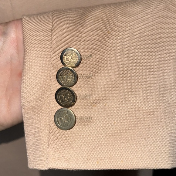 Dolce & Gabbana Nude Blazer With Tiger Print Lining Inside, NWOT, Silver Buttons - Picture 5 of 9